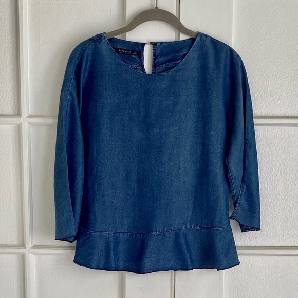 Women's Zara Chambray top size XS - Picture 1 of 4